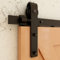 Schiebetürbeschlag 122cm Schiebetüren Schiebetürsystem Komplettset Laufschiene Rollen Set Schwarz für 1 Holztür 61cm Breit, Kleine Rolle in J-Form