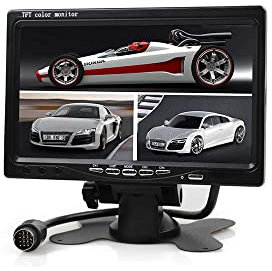 ZERTRAN 9 Inch Color TFT LCD Quad Split Display Rear View Monitor Backup Monitor for Car Backup Camera for Car SUV Van Truck