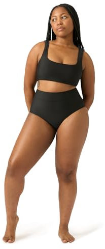 Modibodi Period Underwear Swimwear high Waist Black Bikini Bottoms - Light 20ml Flow