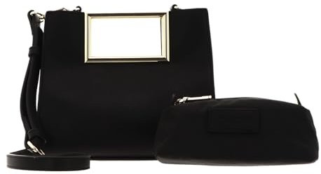Seidenfelt Manufaktur Damen Umhängetasche Bjerre schwarz/gold One Size