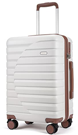 CLUCI Handgepäck mit Spinner-Rädern, leichter Hartschalenkoffer, PC-Hartschalen-Gepäck mit TSA-Schloss, 50,8 cm Handgepäck, Beige, 20 carry on