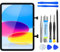 NB+ Sostituzione dello schermo per iPad 10a generazione 11.9 pollici Touch Screen Digitizer 2022 Adesivo preinstallato Nero Modello A2696 A2757 A2777 con strumenti