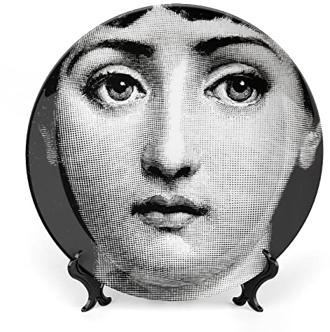 Lina Cavalieri Teller, Fornase dekorativer Teller, Make-up-Teller, Wanddekoration, inklusive Halterung und speziellem Federhaken,style-20,8inch