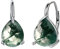 POPLYKE Teardrop Natürliche Edelstein Ohrringe - 925 Sterling Silber Leverback Blatt Moos Achat für Frauen Geburtstagsgeschenke