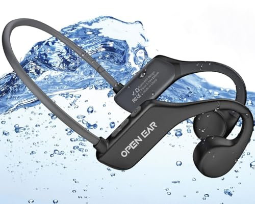BEARTAIN Swimming Headphones Bone Conduction Headphones IP68 Waterproof Wireless Headset Bluetooth 5.3 Open Ear Sports Earphones with MP3 Player for Underwater Swimming, Running, Cycling,Hiking