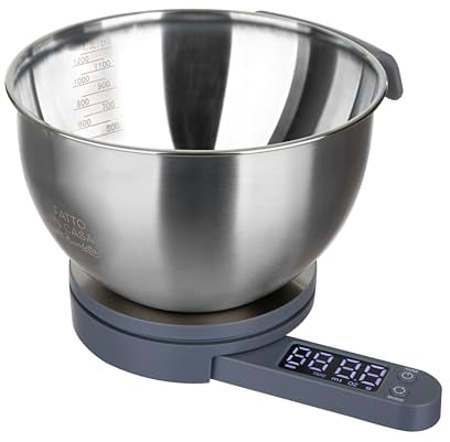FATTO IN CASA DA BENEDETTA Bilancia Digitale da Cucina con Display Led, Ciotola in acciaio inox