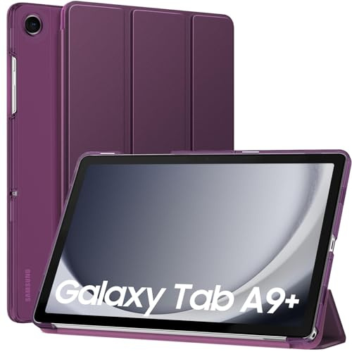 MoKo Funda para Samsung Galaxy Tab A9+/A9 Plus de 11 Pulgadas 2023, Soporte Ligero con Parte Trasera Estable de PC translúcido para Tablet Tab A9 Plus (SM-X210/X216/X218), Auto Despertar/Dormir,