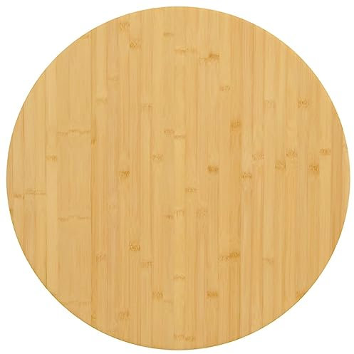 CIADAZ Dessus de Table Ø80x2,5 cm Bambou,Table Basse Salon,Petite Table Basse,Table Basse Rétro