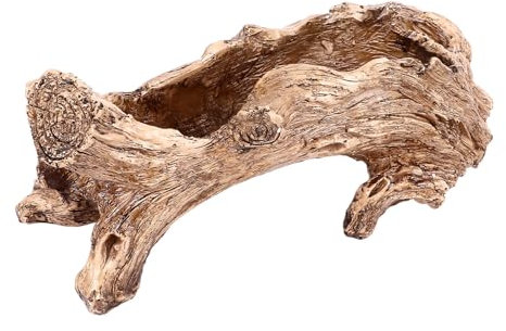 MCDSAJ Fioriera resinosa per piante grasse, fioriera artificiale in legno artificiale, vaso vintage per tronchi di radice d'albero, vaso contenitore per fiori, per la decorazione di casa e giardino
