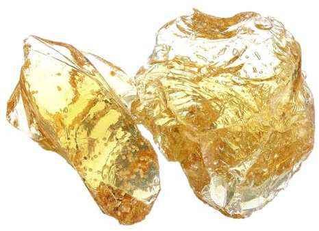 sourcing map Fire Glass for Fire Pit, 0.9 Pounds High Luster Reflective Tempered Glass Rocks for Natural Propane Fireplace, 5-8cm, Crystal Yellow
