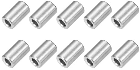 QUARKZMAN 10 Stück Distanzhülsen Abstandshalter Edelstahl, 3mm ID x 6mm OD x 10mmL 304 Edelstahl Runde Abstandshalter ohne Gewinde Säulen für Schrauben 1/8 oder M3