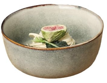 Inscrip Salatschüssel Keramik Gross, Porzellan Schalen Groß 700ml, Schale Deko, Suppenschalen,Servierschüssel, Camping Salatschüssel 15,5 cm-Spülmaschinengeeignet und Mikrowellenfest (Hellgrün)