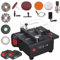 Multi-Functional Table Saw, 200W Cordless Mini Table Saw with 2 * 21V Li-Battery & 4-Saw Blade, 16MM Cutting Depth, 15000r/min Desktop Electric Saw for Plastic Acrylic Cutting Upgraded model