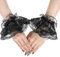 Abeillo Spitzenhandschuhe Damen, Kurze Schleife Hochzeit Netzhandschuhe, Spitze Handschuhe für Party Teeparty Halloween Maskerade Cosplay Beerdigung