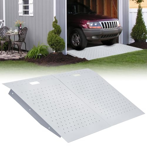 29 x 48 Shed Ramp, 1500 LB Capacity Shed Ramp for Riding Mower, Heavy-Duty Ramp for Shed Anti Slip Punch Plate, 12.7° Slope, for ATV, Motorcycles, Garages, Barns (2PC)