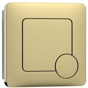 FLODE Square Push Button Flush Plate – Brushed Brass Toilet Flush Button Panel – Modern Dual Flush Wall Plate for Concealed Cisterns – Luxury Bathroom Accessory