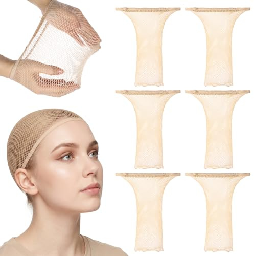 Haarnetz für Perücken 6 Stück Wig Cap Elastische Perückennetz | für Halloween, Cosplay, Partys