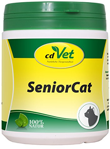 cdVet Naturprodukte SeniorCat 250g - Ergänzungsfuttermittel für ältere Katzen - Kräuter, Vitamine, Eisen für ernährungsbedingte Unterstützung