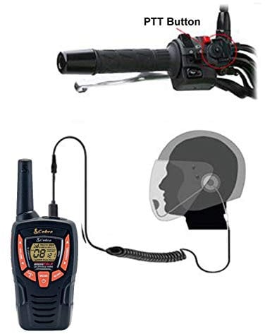 Pama HM-100 PTT/VOX Open Face Motorbike Motorcycle Intercom Headset + Comtech CM-45VX VOX adaptor for Cobra 2 Two Way Radios