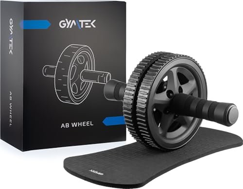 Gymtek® Ab Roller, Bauchtrainer, Ab Wheel mit Kniematte, Ab-Roller