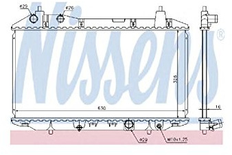 NISSENS Kühler Motorkühlung Kühler Wasserkühler Motorkühler Netzbreite 656mm Netzlänge 325mm Netztiefe 16mm 68147