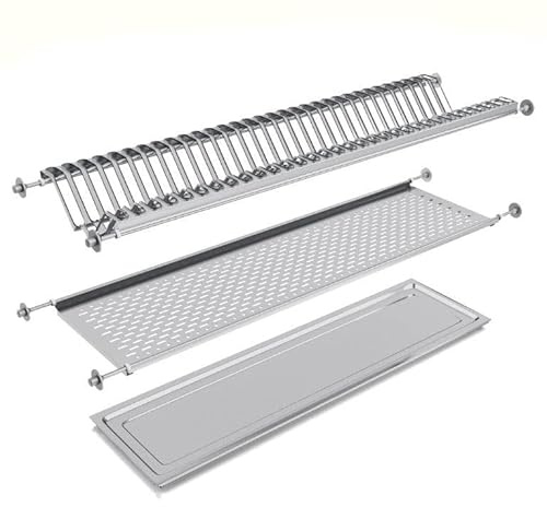 CASABRICONLINE - Scolapiatti pensile INOX cm.56 da incasso per Mobile di Larghezza 60 cm, Larghezza interna Mobile 555-565 mm.