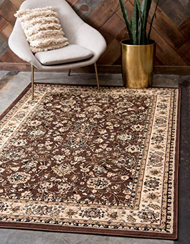Unique Loom Sialk Hill Collection Area Rug - Washington (5' 3 x 8' Rectangle Brown/Black)