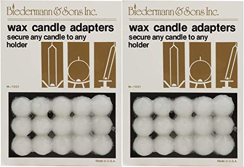 Biedermann & Sons Reusable Secure-Hold Wax Dots Candle Adapter – Universal Fit for All Candle Types, No Residue (Set of 30)