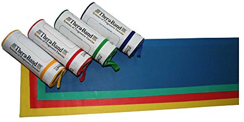 Behrend Thera-Band Übungsband Fitnessband 100% Naturlatex, 45,5 m, rot mittelstark