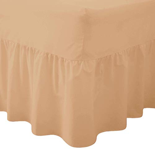 R&Z Luxuary Plain Polycotton Fitted Valance Sheet SIngle, DOuble, King, Super King (Latte/Mocha, Super KIng)