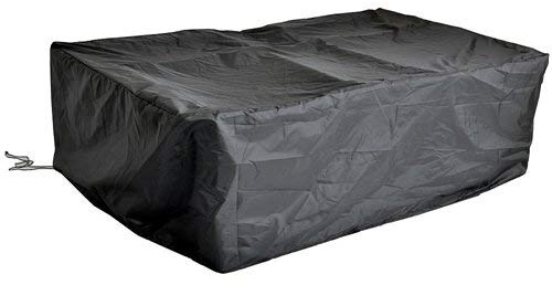 Melko Gartenmöbel Abdeckung Abdeckplane 185x185x70 cm Schutzhülle Esstisch | aus abwaschbarem Polyethylengewebe in Schwarz, Kordelverschluss unten, schützt vor UV-Strahlung, Staub und Vogelkot
