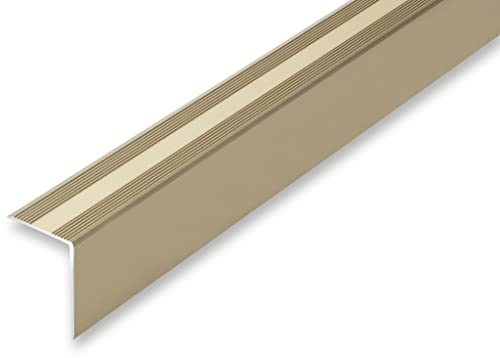 NALine® Treppenkantenprofil 30 x 42 x 1000 mm Treppenwinkel Sand selbstklebend Treppenkantenprofil Treppenkante Alu Winkel