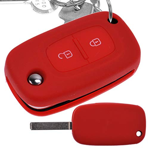 Auto Schlüssel Hülle Silikon Schutz Cover Rot für Renault Wind Kangoo Modus Clio III Logan Modus Twingo