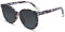 SOJOS Rotondi Occhiali da Sole Donna Moda Vintage Specchiati SJ2057 Montatura nera/lente grigia