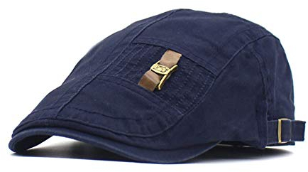 Adantico Herren Baumwolle Schirmmützen Flat Cap (Blau)
