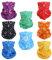 SMEHCF 8 Multifunktionstuch Gesichtsmaske Motorradmaske Sportmaske Sturmmaske Maske Halsmanschette Schal Bandana für Damen Herren Chakra Farbe Schwarz Lila Blau Orange Gelb Grün Rot Konjak Blume