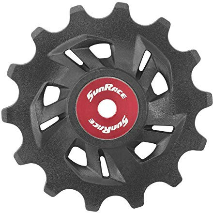 SUNRACE Sp Riemenscheibe, schwarz/rot, 14D