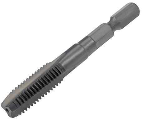 sourcing map Taraud machine métrique M10 Filetage 1,5 Pas H2 3 cannelures Queue hexagonale Acier rapide
