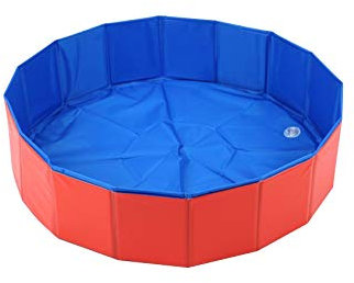 newrong Baignoire de Piscine Pliable pour Chien Grand Moyen Petit 120x30 Rouge