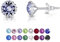 DTPSilver - Damen Ohrringe 925 Sterling Silber und mit Kristallen von Swarovski® Elements 6 mm Runde Ohrstecker - Farbe : Provence Lavendel
