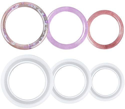 Nifocc Lot de 3 Moules en Silicone pour Bracelets - Résine Époxy - Bijoux DIY - Transparent