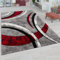 Paco Home Teppich Wohnzimmer Kurzflor Vintage Handgearbeiteter Konturenschnitt 3D Optik, Grösse:80x150 cm, Farbe:Grau-Rot