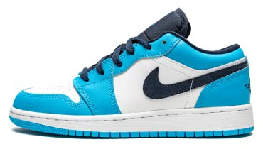 Jordan Herren Air 1 Low Sneaker, Blau, 7 Big Kid