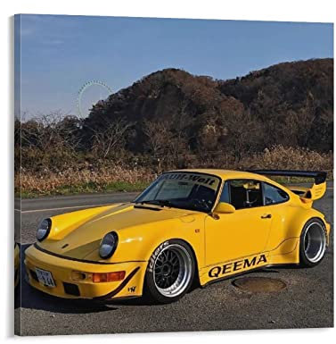 Poster Porsche 964 Rwb, dekoratives Gemälde, Leinwand, Wandkunst, Wohnzimmer, Poster, Schlafzimmer, 50 x 50 cm