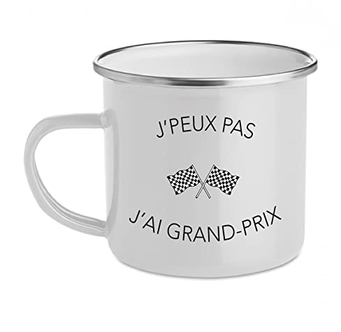 Tasse aus Emaille, Design Jpeux pas J'ai Grand Prix (Flaggen)