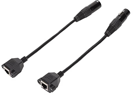 Annadue 3-poliges XLR auf RJ45 Adapterkabel, 1 Paar XLR Stecker auf RJ45 Buchse Netzwerkanschluss Verlängerungskabel, Cat5 Ethernet für DMX-Con Controller Serie und LED RGB Streifen
