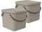 Rotho Albula 2er-Set Aufbewahrungsbox 40l mit Deckel, Kunststoff (PP recycelt), cappuccino, 40l (40.0 x 40.0 x 34.0 cm)