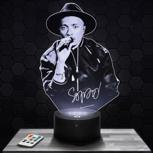 Nachttischlampe - Touch-Nachtlicht Rapper Soprano 3D-LED-Lampe Illusion, Geschenkidee Weihnachten Geburtstag Junge und Mädchen Nachttischlampe Kinder- oder Erwachsenenzimmer TOP