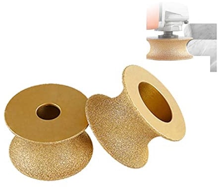 1Pc Edge Diamond Grinding Wheel,Grinding Wheel Stone Edge Grinding Polishing Wheel,Angle Grinder Wheels Cup,Round Dry Vacuum Brazed Diamond Grinding Wheel Demi-Bullnose Edge,Leveling,Chamfering (40mm)