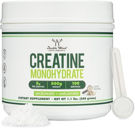 Micronized Creatine Monohydrate 5g, Unflavored, No Fillers, 100 Servings